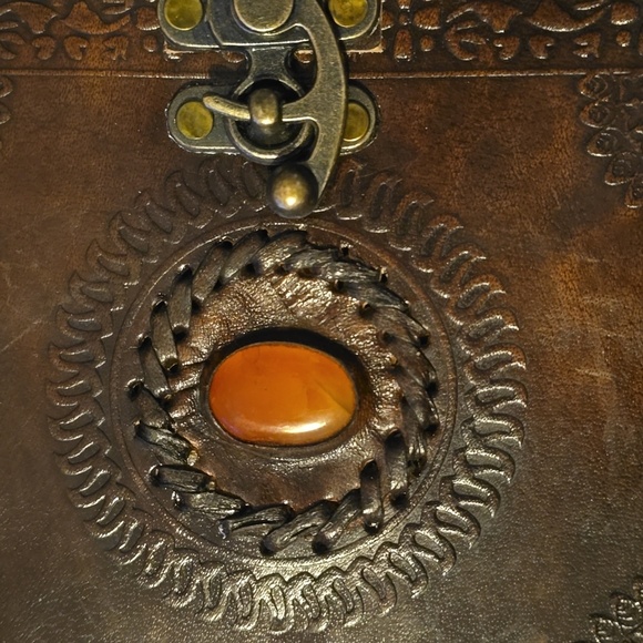 ♥️BUY 2 GET 1 FREE  EARTHBOUND Handmade Leather Journal God's Eye ~ 6" x 9" - Picture 2 of 9